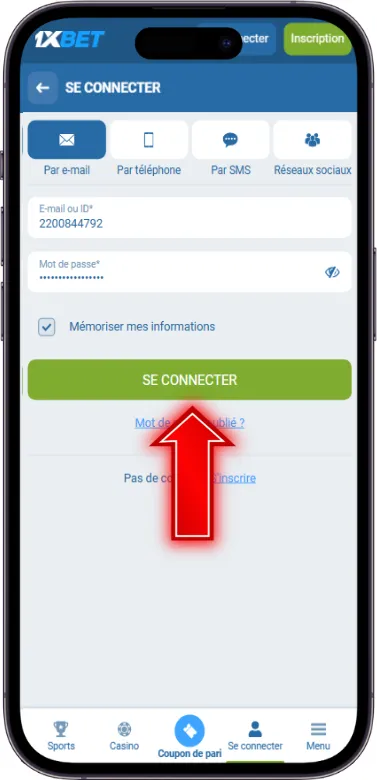 1xbet connexion terminée
