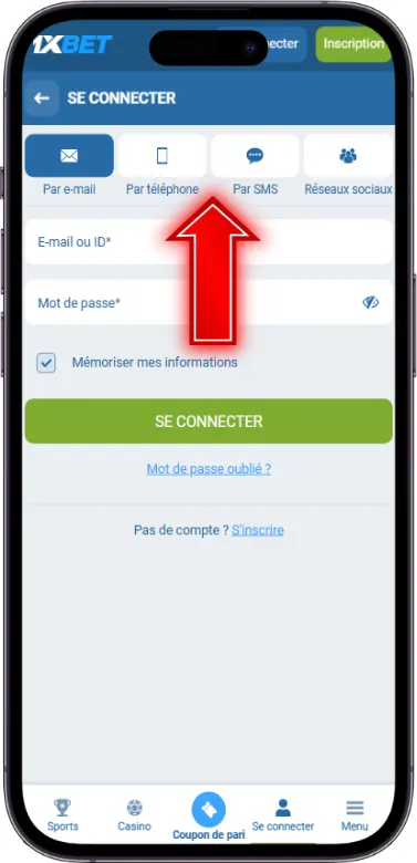 1xbet méthodes de connexion