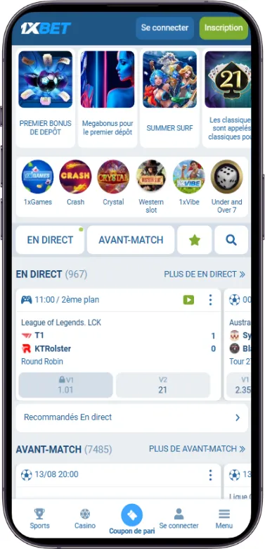 1xbet page d'accueil