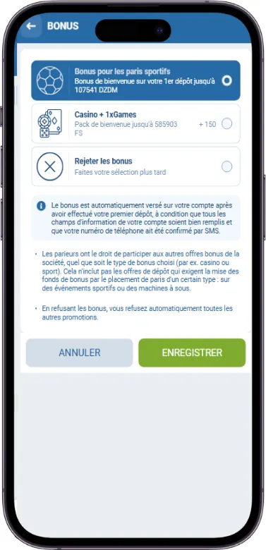 1xbet sélection de bonus