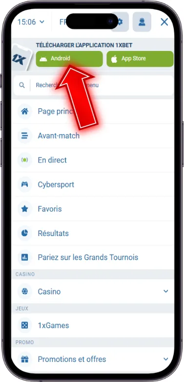 1xbet téléchargement Android